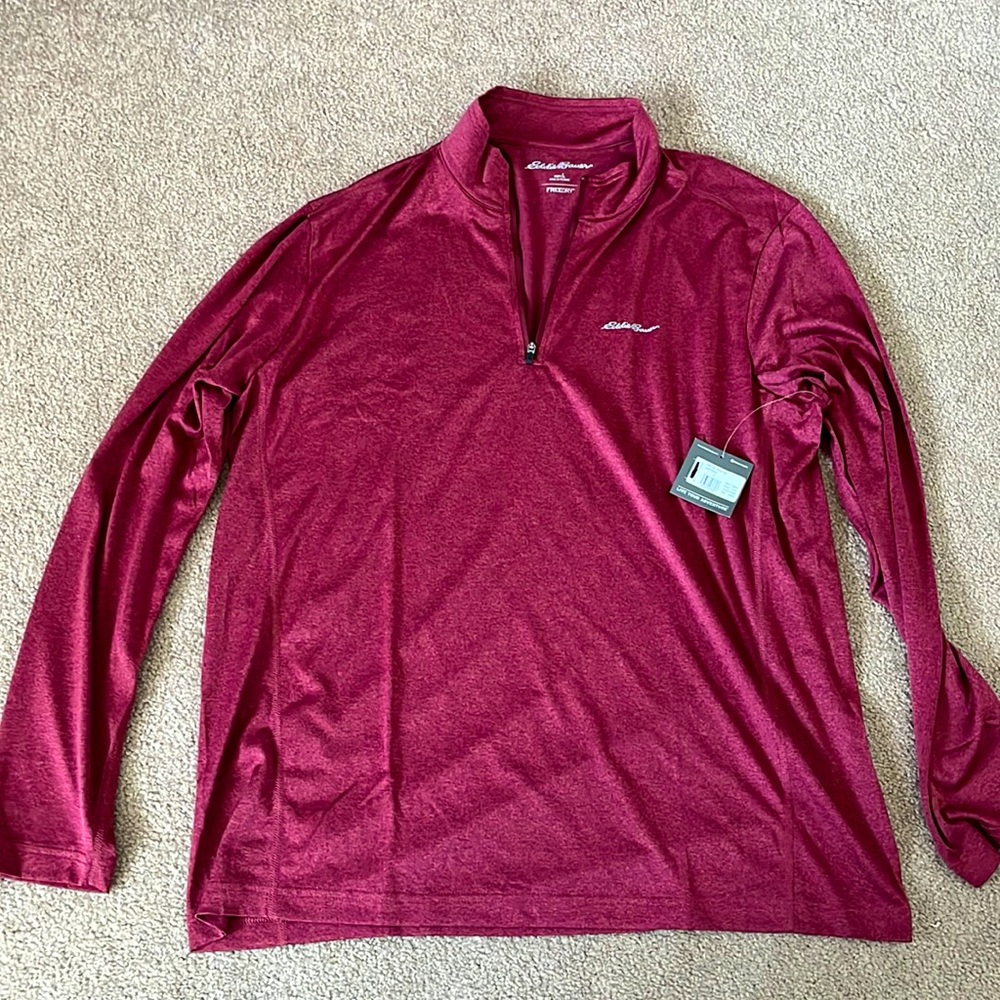 NWT Eddie Bauer 1/4 Zip FreeDry Long Sleeve Shirt